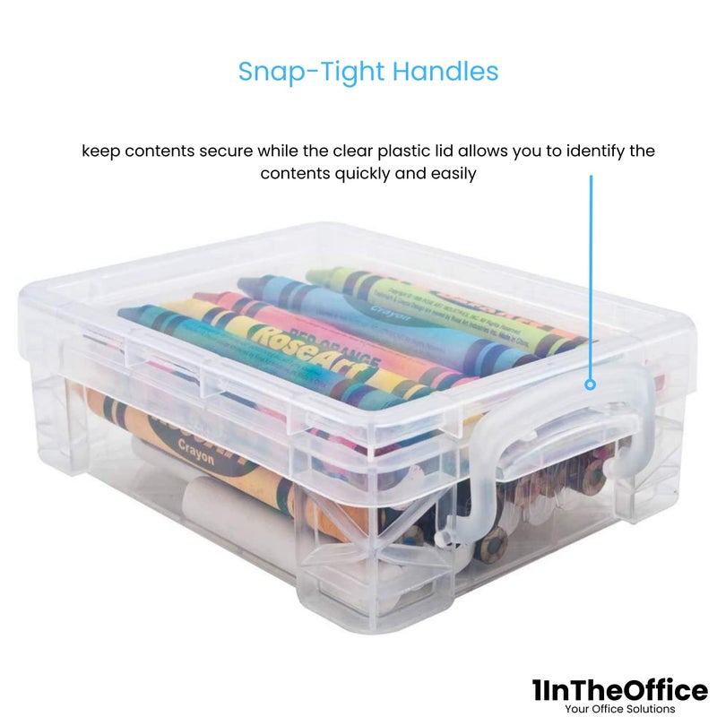 1InTheOffice Crayon Box, Stackable Clear (4 Pack.) - Image 5